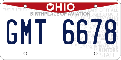 OH license plate GMT6678