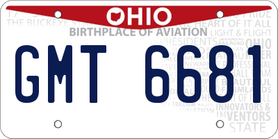 OH license plate GMT6681