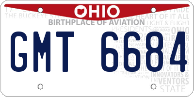 OH license plate GMT6684