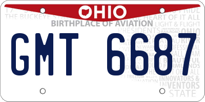 OH license plate GMT6687