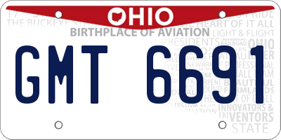 OH license plate GMT6691