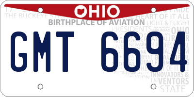 OH license plate GMT6694