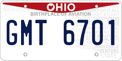 OH license plate GMT6701