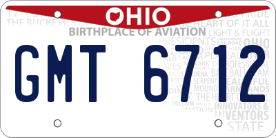 OH license plate GMT6712