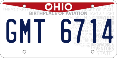 OH license plate GMT6714