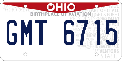 OH license plate GMT6715