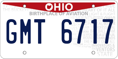 OH license plate GMT6717