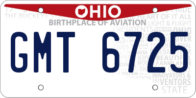 OH license plate GMT6725
