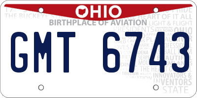 OH license plate GMT6743