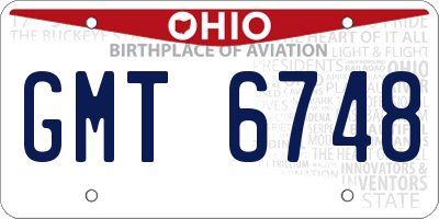 OH license plate GMT6748