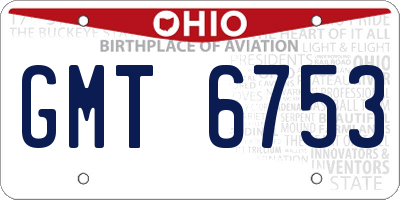 OH license plate GMT6753
