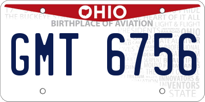 OH license plate GMT6756