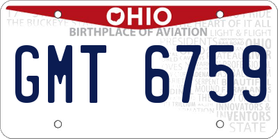 OH license plate GMT6759