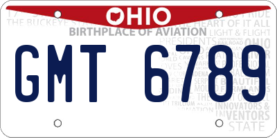 OH license plate GMT6789