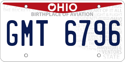 OH license plate GMT6796