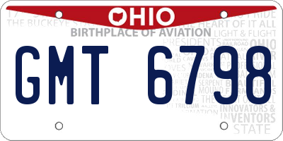 OH license plate GMT6798