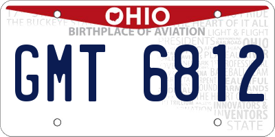 OH license plate GMT6812