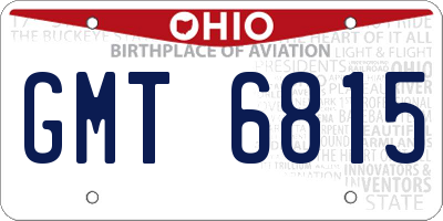 OH license plate GMT6815