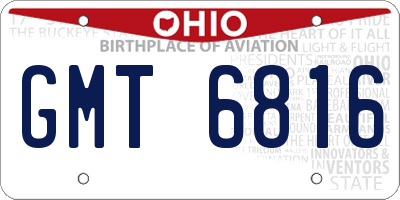 OH license plate GMT6816