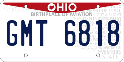 OH license plate GMT6818