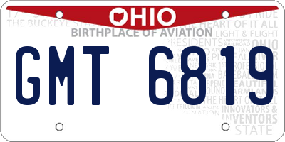OH license plate GMT6819