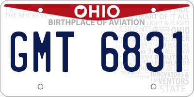 OH license plate GMT6831