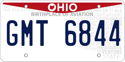 OH license plate GMT6844