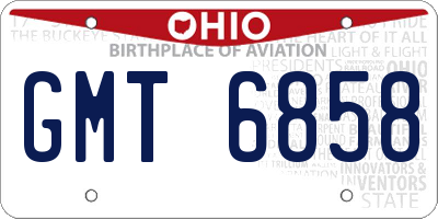 OH license plate GMT6858
