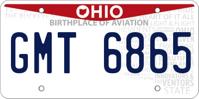 OH license plate GMT6865