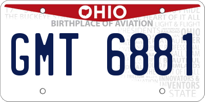 OH license plate GMT6881