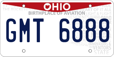 OH license plate GMT6888