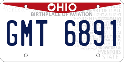 OH license plate GMT6891