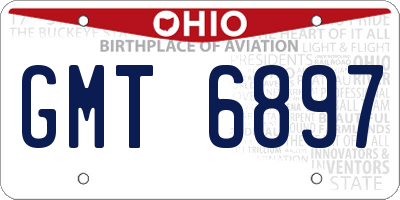 OH license plate GMT6897