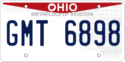 OH license plate GMT6898