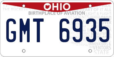 OH license plate GMT6935