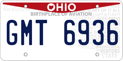 OH license plate GMT6936