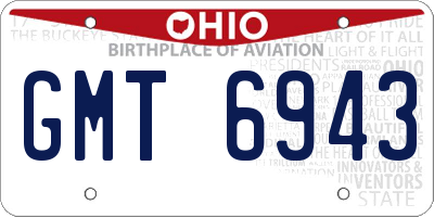 OH license plate GMT6943