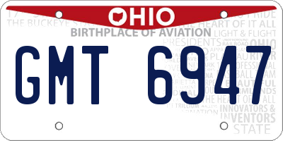 OH license plate GMT6947