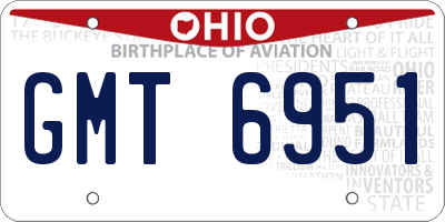 OH license plate GMT6951