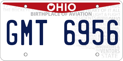 OH license plate GMT6956