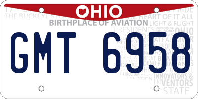 OH license plate GMT6958