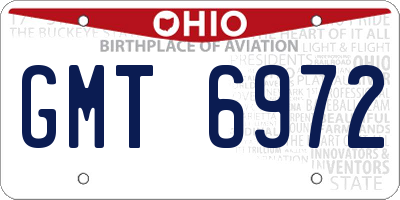 OH license plate GMT6972