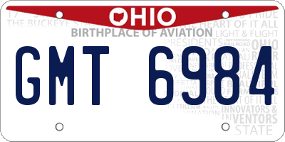 OH license plate GMT6984