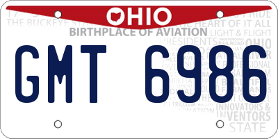 OH license plate GMT6986