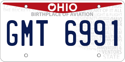 OH license plate GMT6991