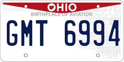 OH license plate GMT6994