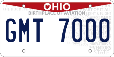 OH license plate GMT7000