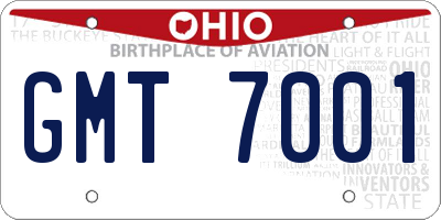 OH license plate GMT7001