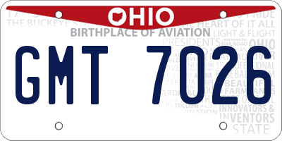 OH license plate GMT7026