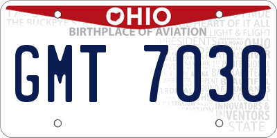 OH license plate GMT7030